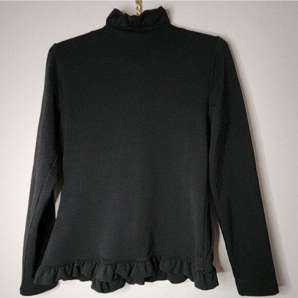 MATILDA JANE Women’s Black Ruffle Cardigan/Jacket Size XS Snap Closure - Picture 2 of 7